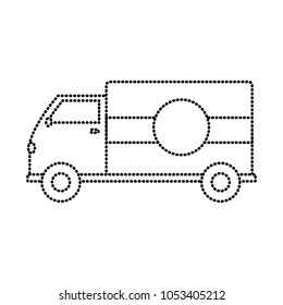 dotted shape truck transportation delivery service vehicle