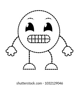 dotted shape ups emoji expression with arms and legs
