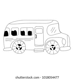 dotted shape vehicle school bus education transportation