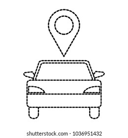dotted shape vehicle transport with location map symbol