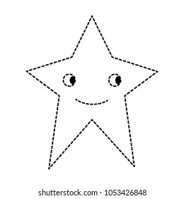 dotted shape video game star character icon vector illustration
