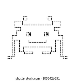 dotted shape videogame crab digital character icon vector illustration