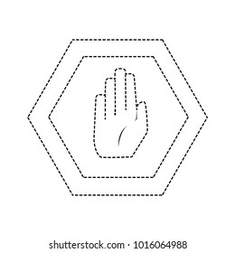 dotted shape warning metal notices with stop sign