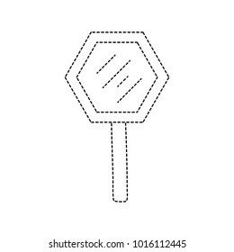 dotted shape warning notices metal frame sign