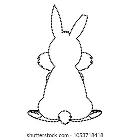 dotted shape wild rabbit animal back with nice tail