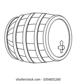 dotted shape wood barrel with wine alcohol beverege