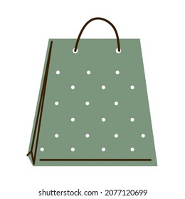 icono de bolso de compras punteado plano