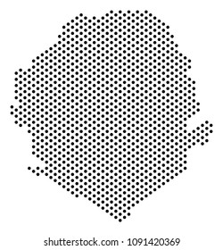 Dotted Sierra Leone map. Vector geographic scheme. Cartographic pattern of Sierra Leone map formed from spheric elements.