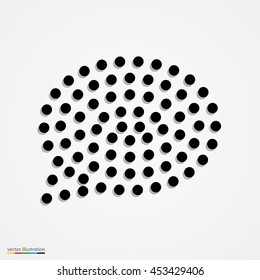 Dotted sign in the shape of bubbles chat. Dotted bubbles chat icon. Vector illustration