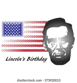 Dotted Silhouette Abraham Lincoln. American president, vector illustration