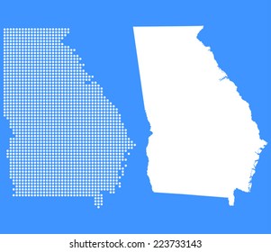 Dotted and Silhouette georgia map 