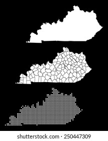 Dotted and Silhouette kentucky map 