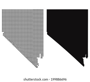 Dotted and Silhouette Nevada map 