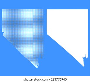 Dotted and Silhouette Nevada map 