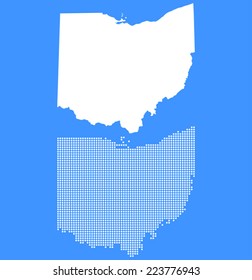 Dotted and Silhouette ohio map 