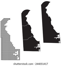 Dotted and Silhouette State of Delaware map 