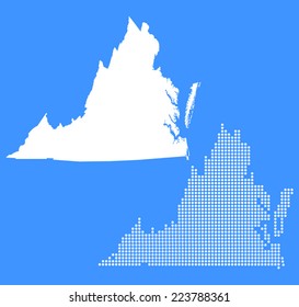 Dotted Silhouette Virginia Map Stock Vector (Royalty Free) 223788361 ...