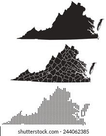 Dotted and Silhouette Virginia Map