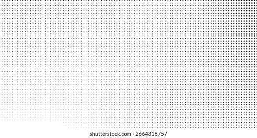 Dotted simple halftone gradient texture. Vanishing polka dot background. Repeating dots gradation abstract
