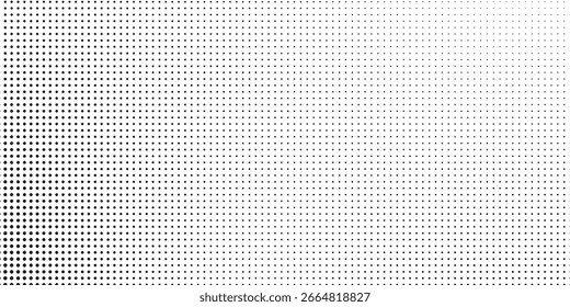 Textura de gradiente de meio-tom simples pontilhada. Plano de fundo de ponto de polca de fuga. Repetindo pontos gradação abstrata arte simples