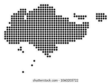 Dotted Singapore Map. Vector collage of Singapore Map organized of round dots. Vector geographic map.