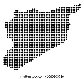 Dotted Siria Map. Vector collage of Siria Map organized of round dots. Vector geographic map.