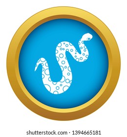 Dotted snake icon blue vector isolated on white background for any design