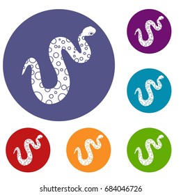 Dotted snake icons set