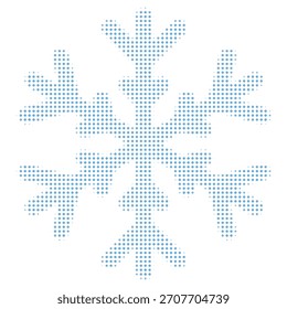 Modelo de copo de nieve punteado aislado en fondo transparente Temporada de nieve de invierno Grunge retro textura punteada elemento de collage de estilo de revista vintage para diseño de medios mixtos

