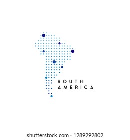 inspiración en el diseño de los mapas de Sudamérica con puntos