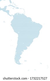 dotted South America map. vector illustration. large size.