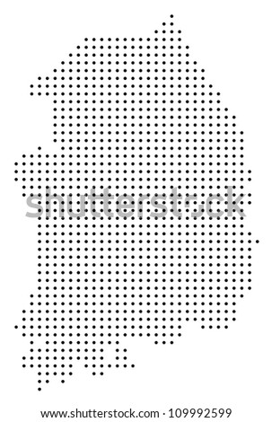 Dotted South Korea map