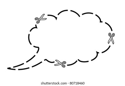 Dotted speech bubble, vector illustration