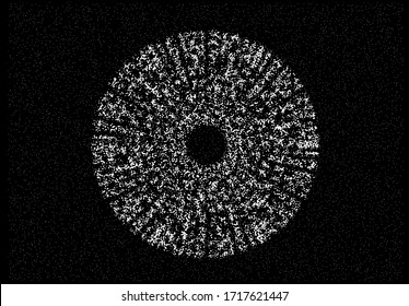 Dotted sphere looking like the iris of eye. Conceptual image of high tech systems: Artificial Intelligence, Cyber Informational Security.