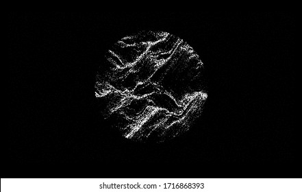 Dotted sphere made with Generative art algorithm - Perlin gradient simplex noise for texture synthesis. Isotropic continuous texture.