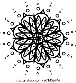 Dotted Spike Mandala Coloring Book Page Stock Vector (Royalty Free ...