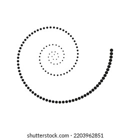 Espiral despuntada. Elemento de diseño gráfico conceptual. Forma redonda. Ilustración vectorial. Imagen de archivo.