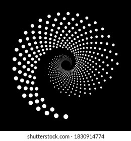 dotted spiral creating abstract shape. Created out of dots