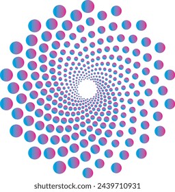 dotted spiral pattern element vector on white background