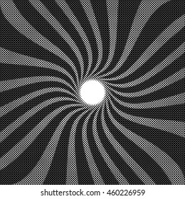 Dotted spiral vector illustration.