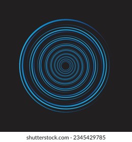 Dotted Spiral Vortex Vector Illustration Flat Design