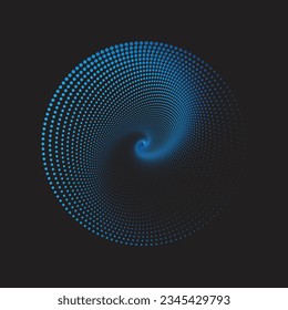 Dotted Spiral Vortex Vector Illustration Flat Design