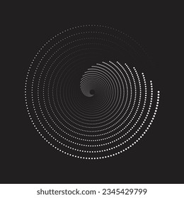 Dotted Spiral Vortex Vector Illustration Flat Design