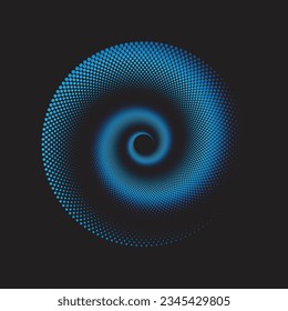 Dotted Spiral Vortex Vector Illustration Flat Design