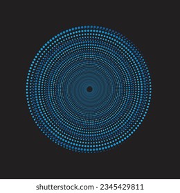 Dotted Spiral Vortex Vector Illustration Flat Design