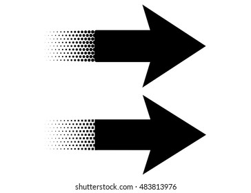 Dotted and square Arrow Set Vector Illustration
