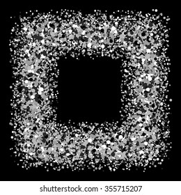 Dotted square for design project on black   - vector illustration 