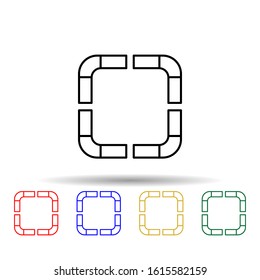 dotted square multi color style icon. Simple thin line, outline vector of web icons for ui and ux, website or mobile application