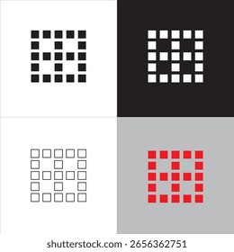 Dotted square symbol with clean design. Perfect for UI, UX, and web projects. Easily resizable vector for digital use. Minimalist shape ideal for modern layouts.