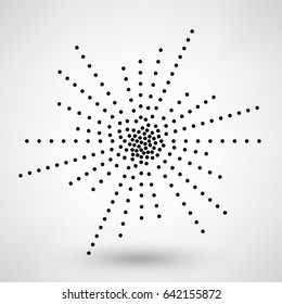 Dotted star, abstract background texture, abstract dotted sunburst, vector illustration
